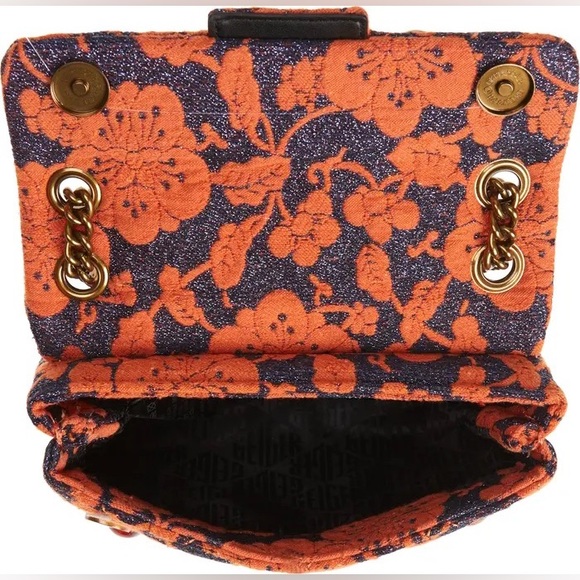 Kurt Geiger London Mini Kensington Orange Multicolor Brocade Crossbody Bag - Picture 7 of 11